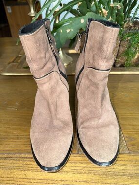 rag & bone Suede Ankle Booties in Taupe